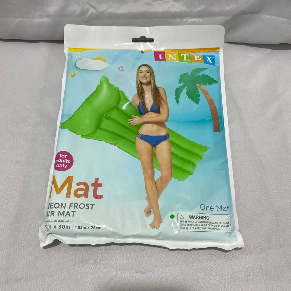 Intex Inflatable Neon Frost Green Mat Swimming Pool Float Raft 72 X 30 - Picture 2 of 9